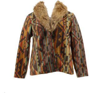 Colleen Lopez Printed Crop Jacket Fringe 721-277